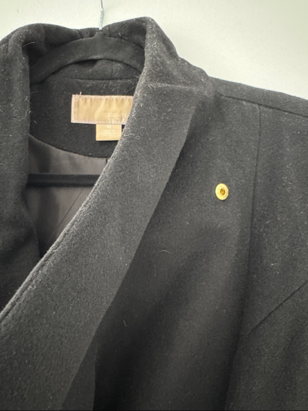 MICHAEL Michael Kors Wool-Blend Asymmetrical Belted Walker Coat. Size Medium. - Picture 6 of 8